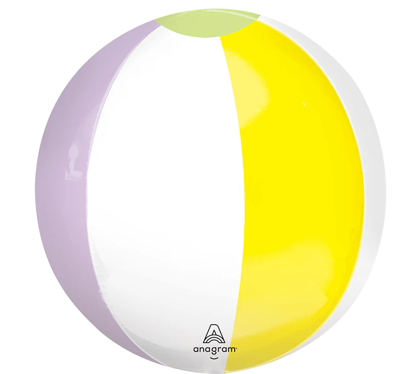 16" Orbz Clear Pastel Beach Club Foil Balloon - Image 2