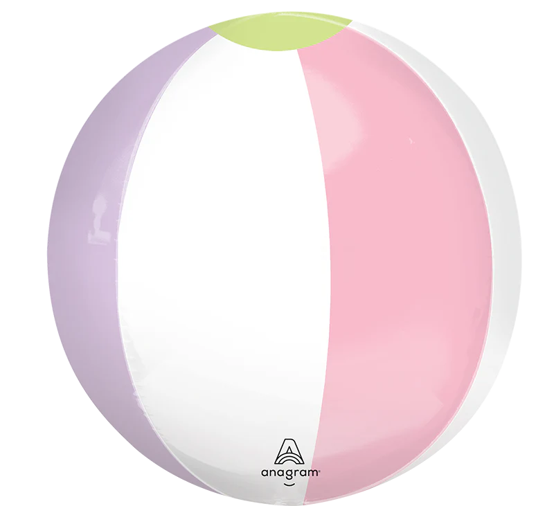 16" Orbz Clear Pastel Beach Club Foil Balloon - Image 3