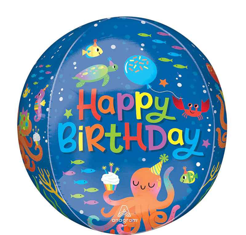 16" Orbz Cute Octopus Birthday Foil Balloon - Image 2