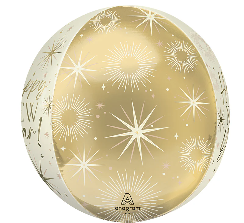 16" Orbz Golden Soiree New Year Foil Balloon - Image 2