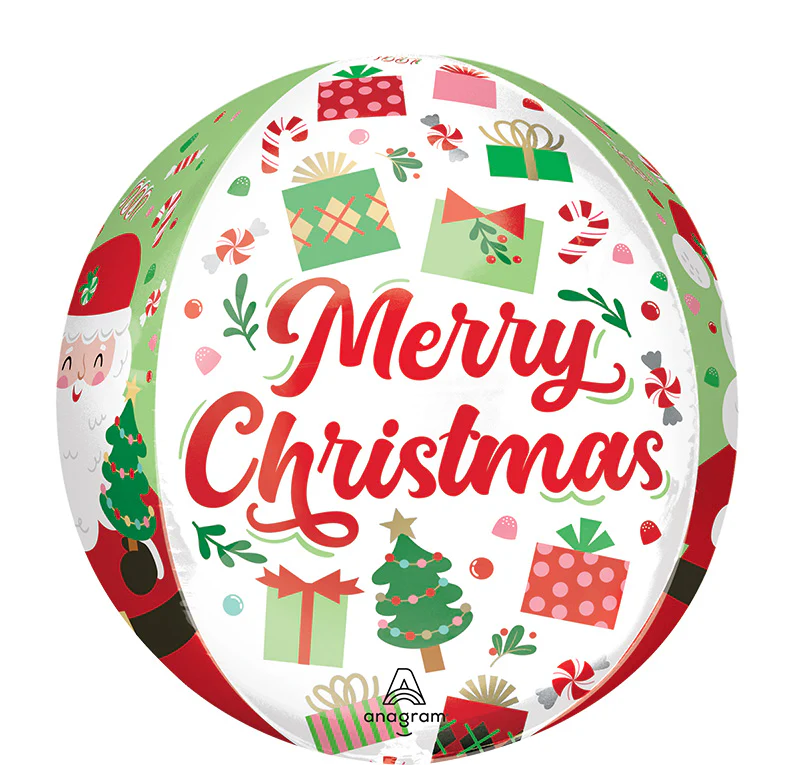 16" Orbz Merry Christmas Jolly Old Santa Foil Balloon