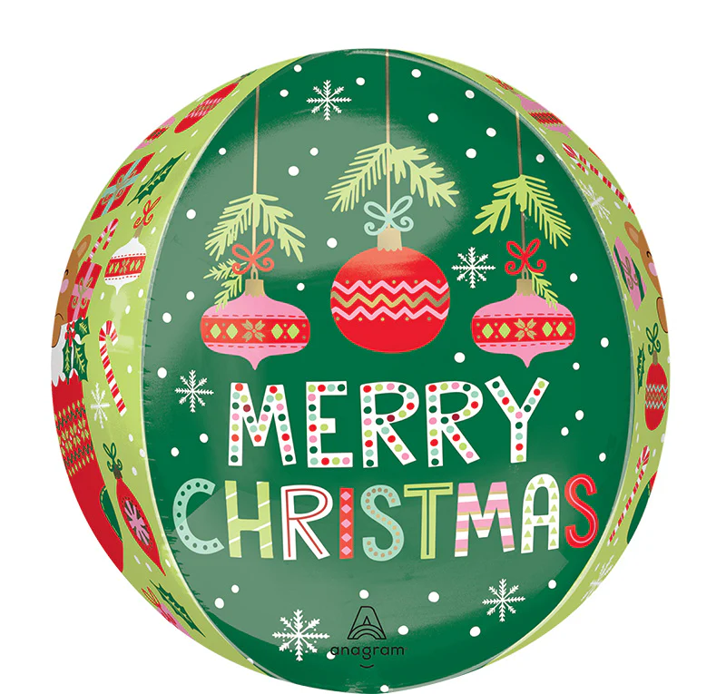 16" Orbz Beary Christmas Foil Balloon