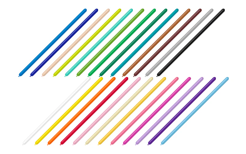 160BN Balloonia Brand Professional Line Twisting/Modelling Latex Balloons Standard Assorted (100 Per Bag)