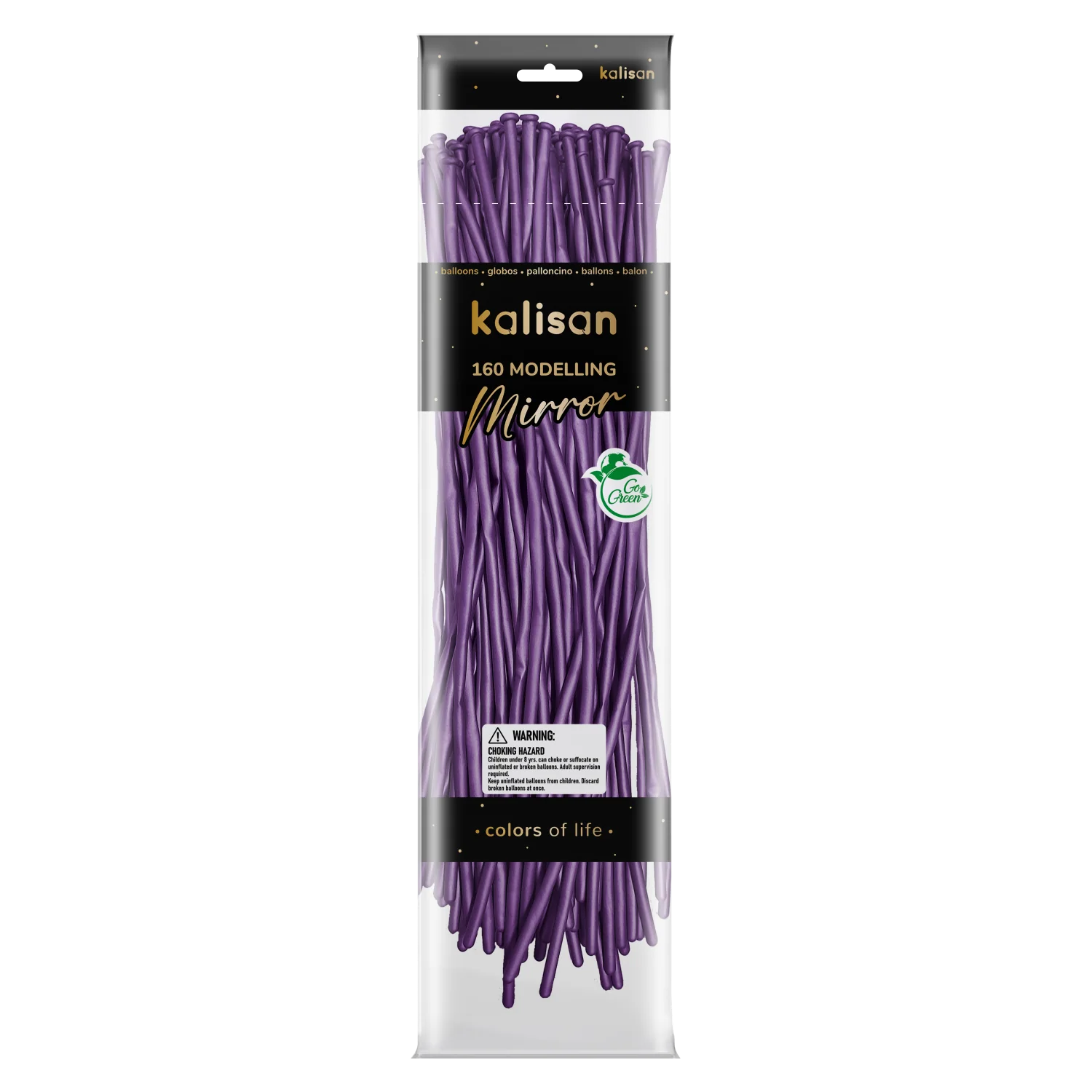 160K Nozzle Up Kalisan Twisting Latex Balloons Mirror Violet (50 Per Bag)
