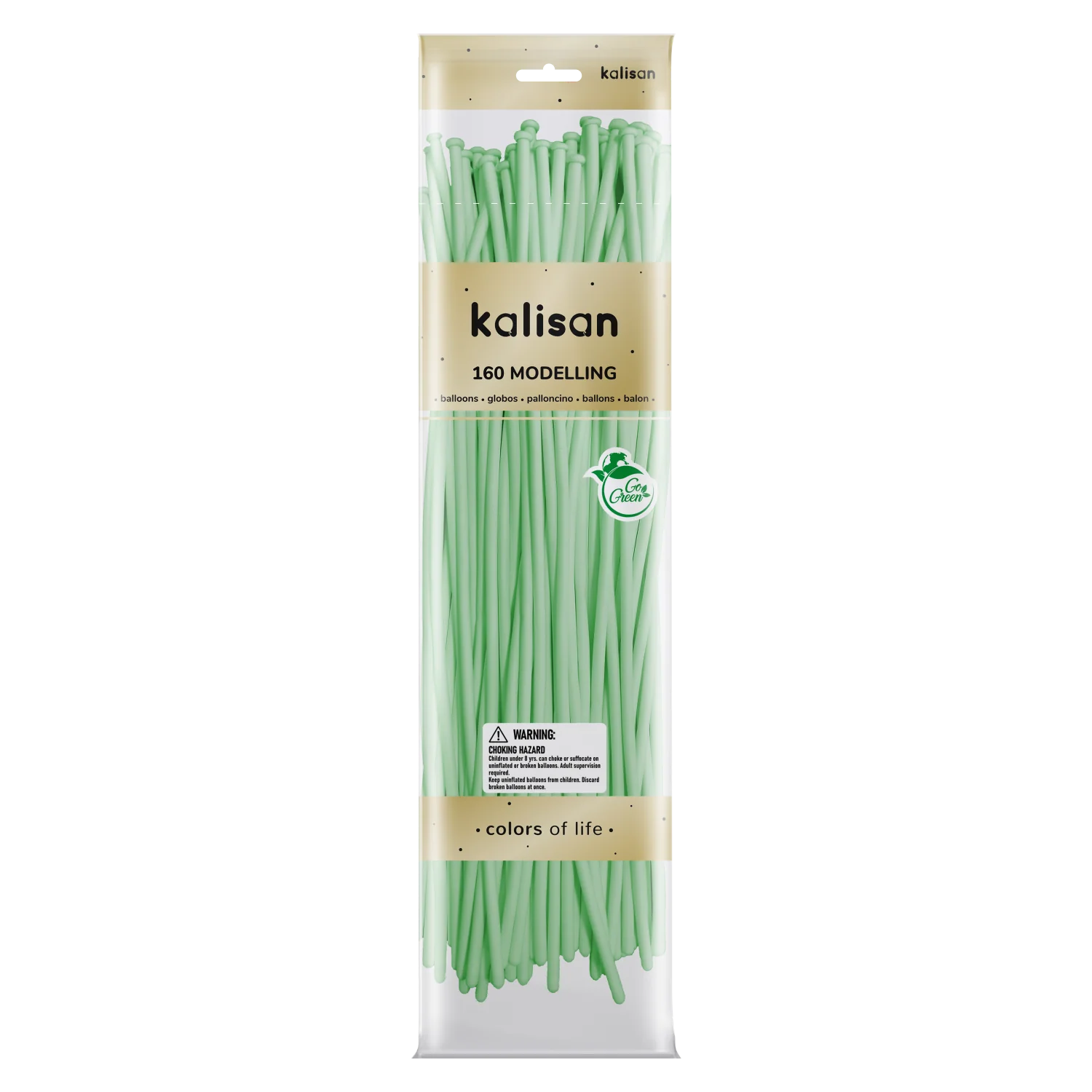 160K Nozzle Up Kalisan Twisting Latex Balloons Pastel Matte Macaron Green (50 Per Bag)