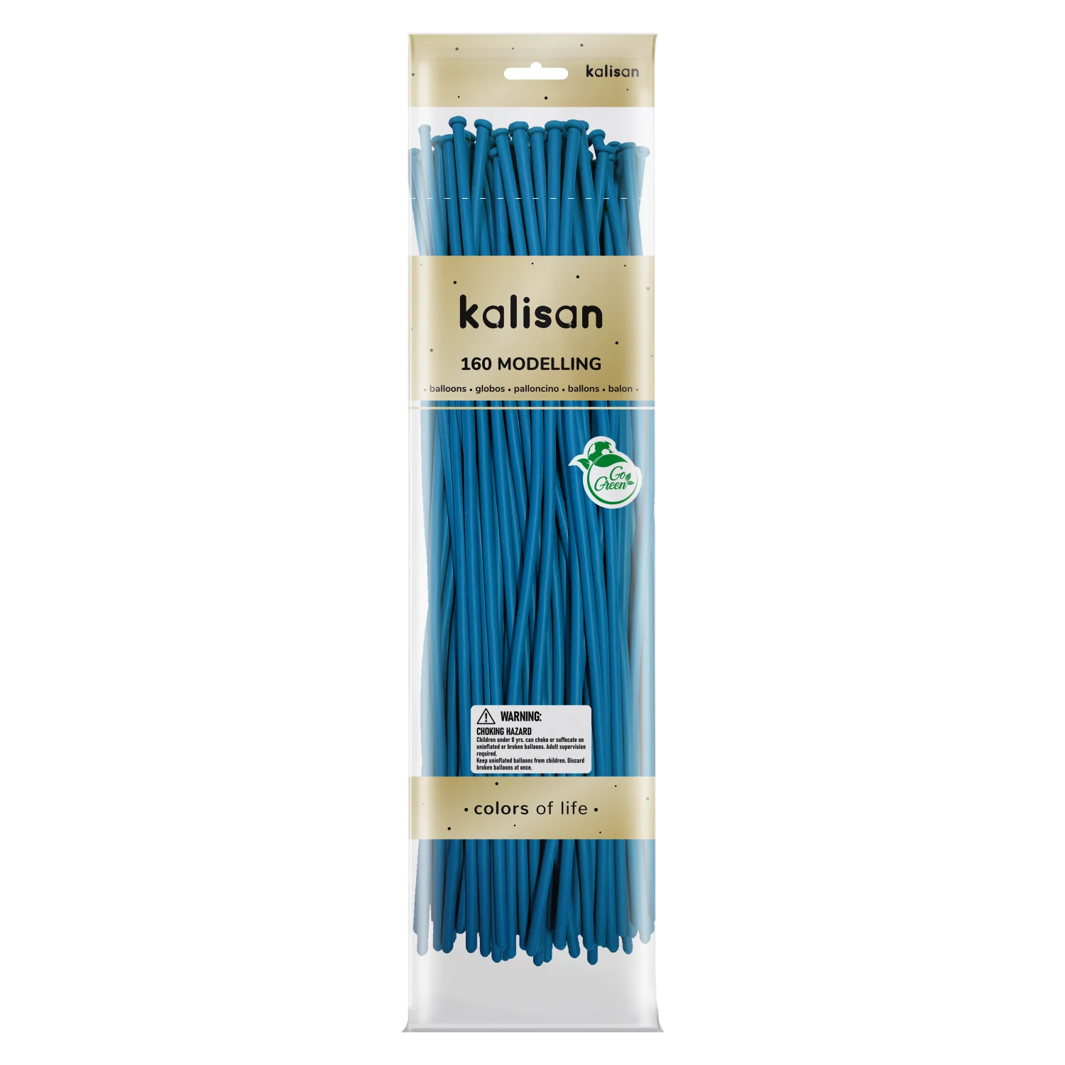 160K Nozzle Up Kalisan Twisting Latex Balloons Standard Caribbean Blue (50 Per Bag)