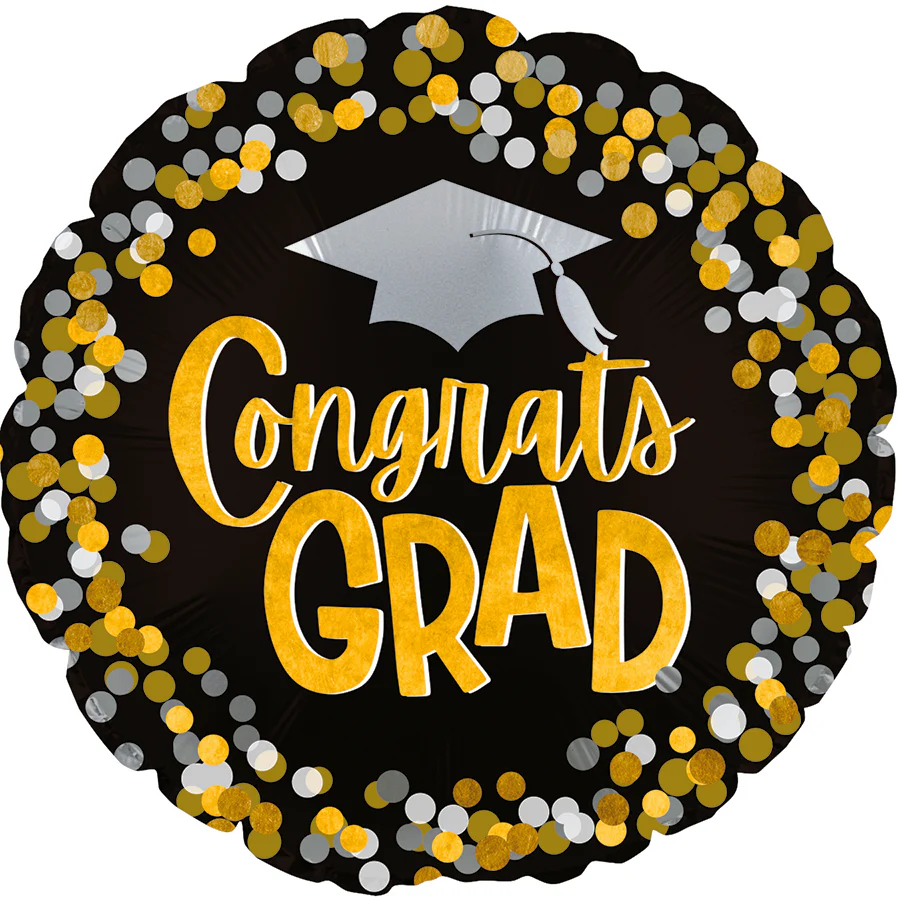 17" Congrats Grad Dots Foil Balloons