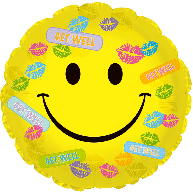 17" Get Well Bandaids & Kisses Balloon
