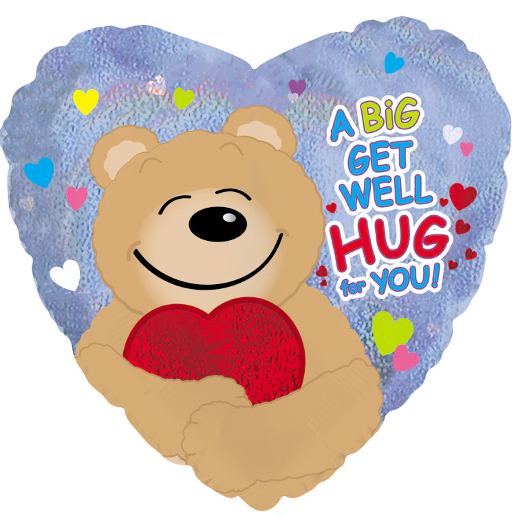 17" Get Well Hug Dazzeloon Balloon