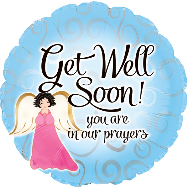 17" Get Well Soon Angel Foil Balloon