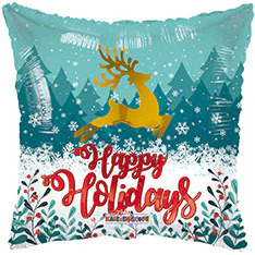 17" Happy Holidays Scene Foil Balloon