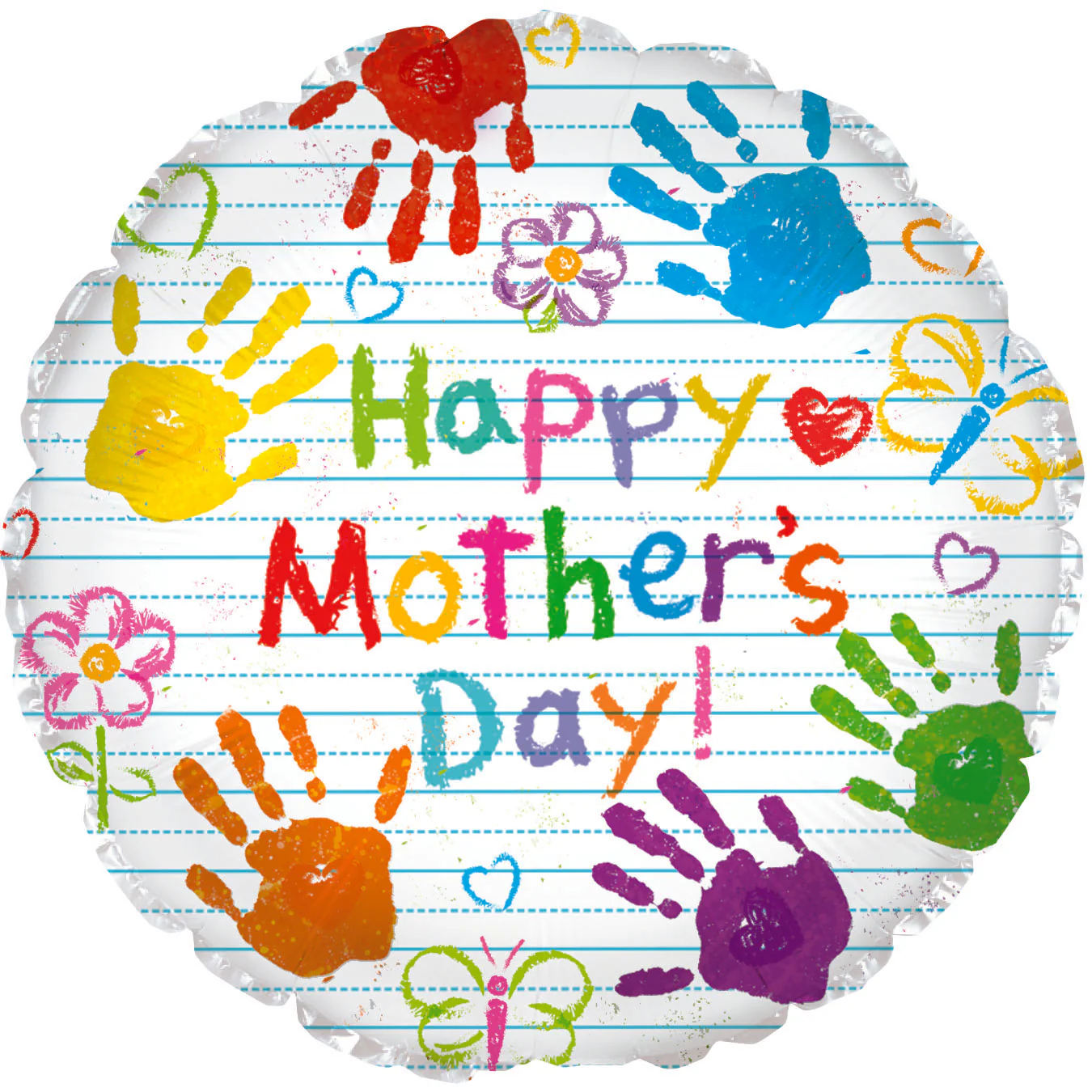 17" Happy Mother's Day Kids Crayon Foil Balloons