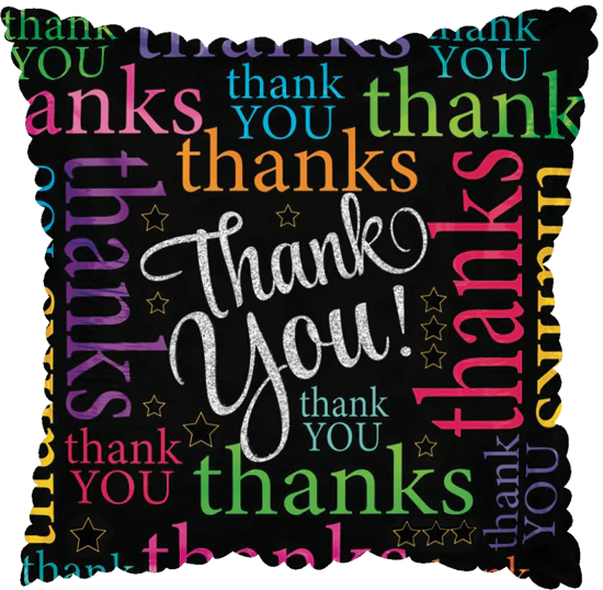 17" Thanks All Over Foil Balloon