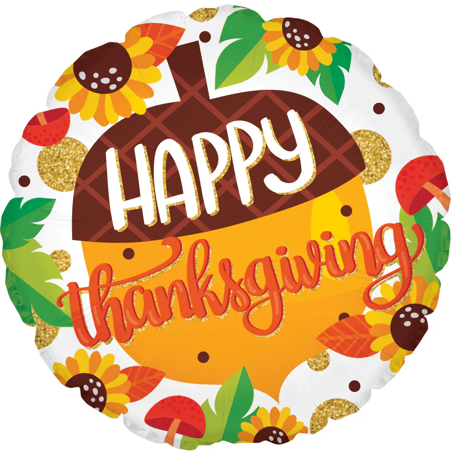17" Thanksgiving Acorn Foil Balloon