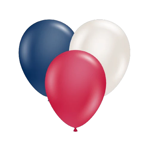 17" Tuftex Latex Balloons (50 Per Bag) Pearl Metallic Patriotic Assorted