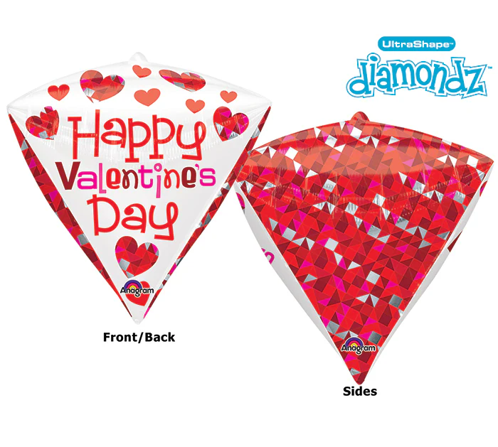 17" Ultrashape Diamondz Geometric Balloon Valentine