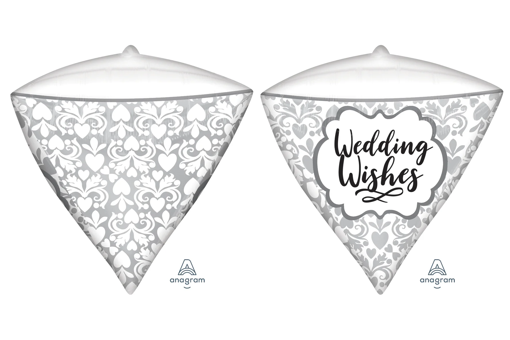 17" UltraShape Diamondz Wedding Wishes Flourish Foil Balloon