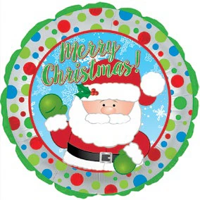 17" Waving Santa Balloon