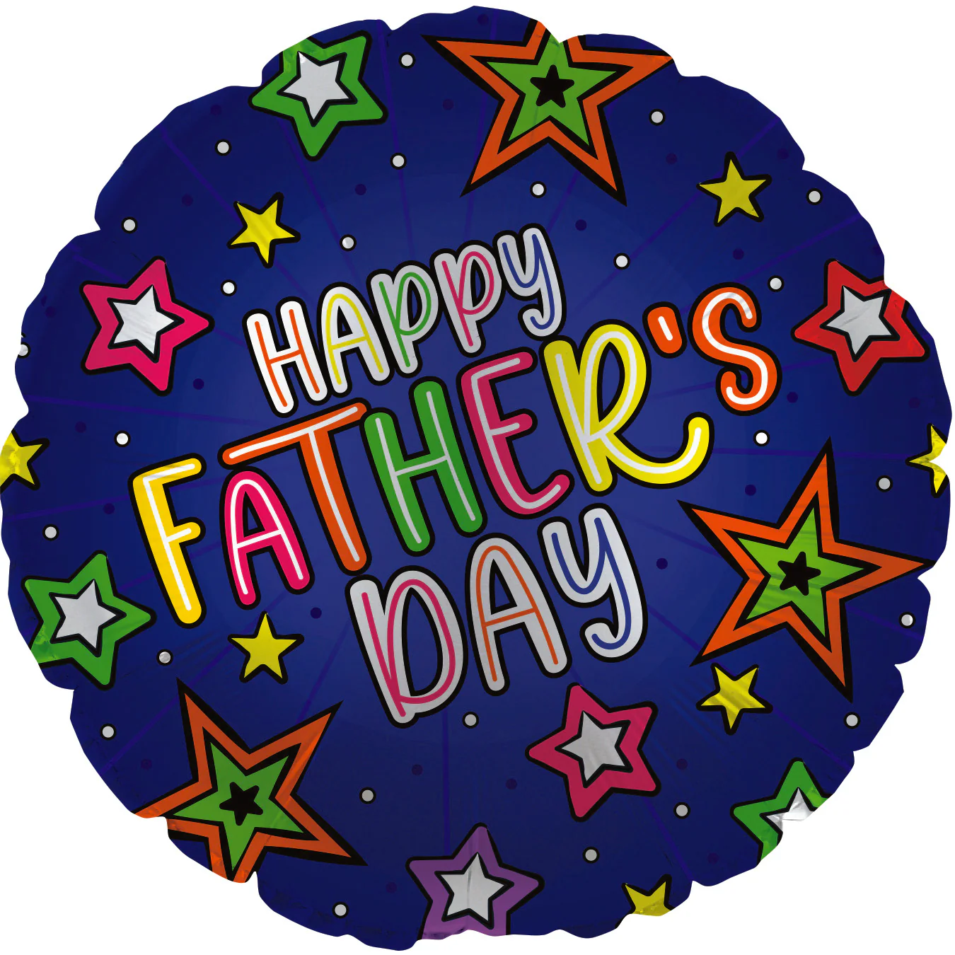 17" Happy Father's Day Star Pattern Foil/Mylar Balloon
