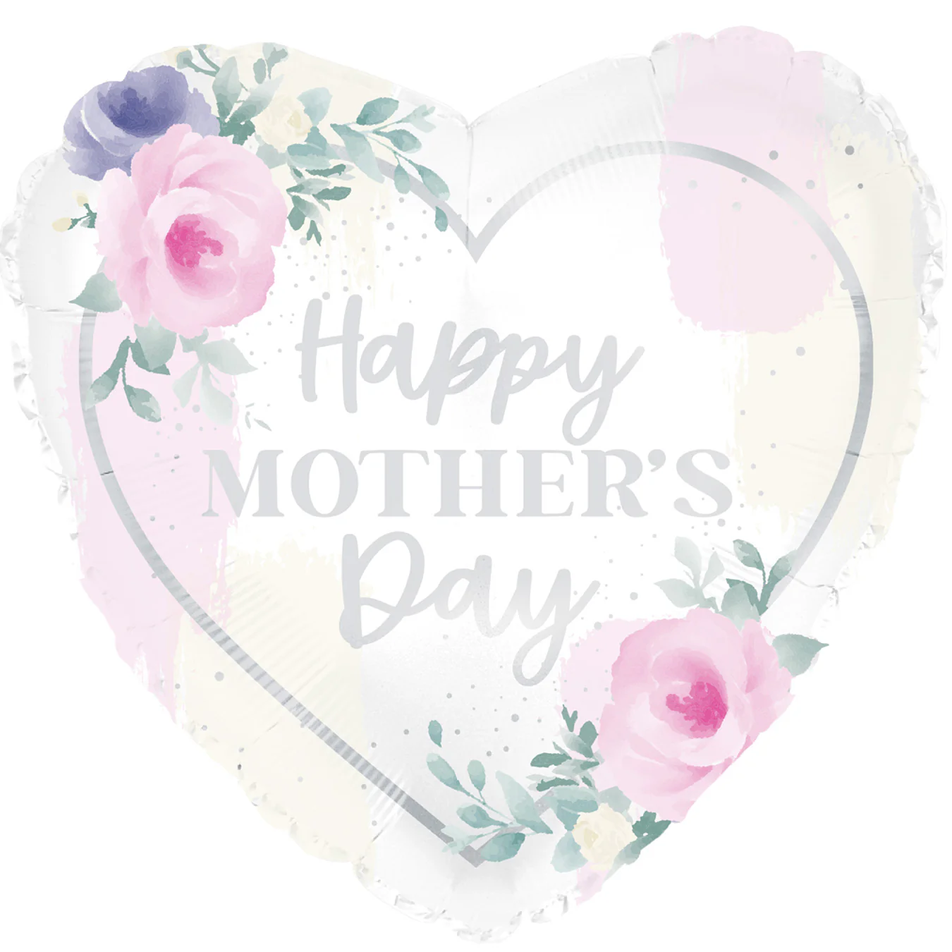 17" Happy Mother's Day Silver Foil Balloon