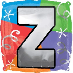 18" Designer Square Letter Balloon "Z"