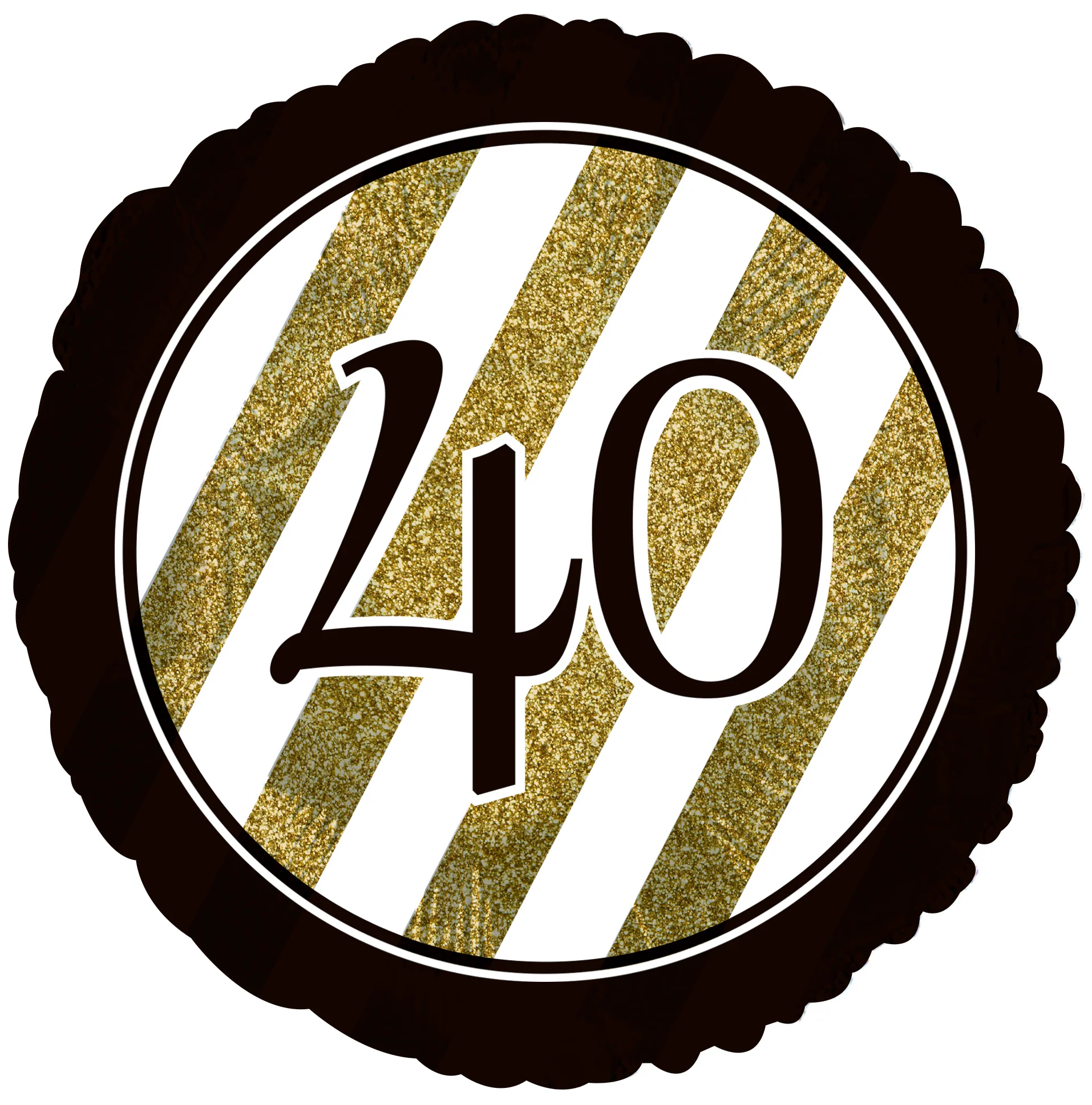 18" 40 Black & Gold Glitter Foil Balloon
