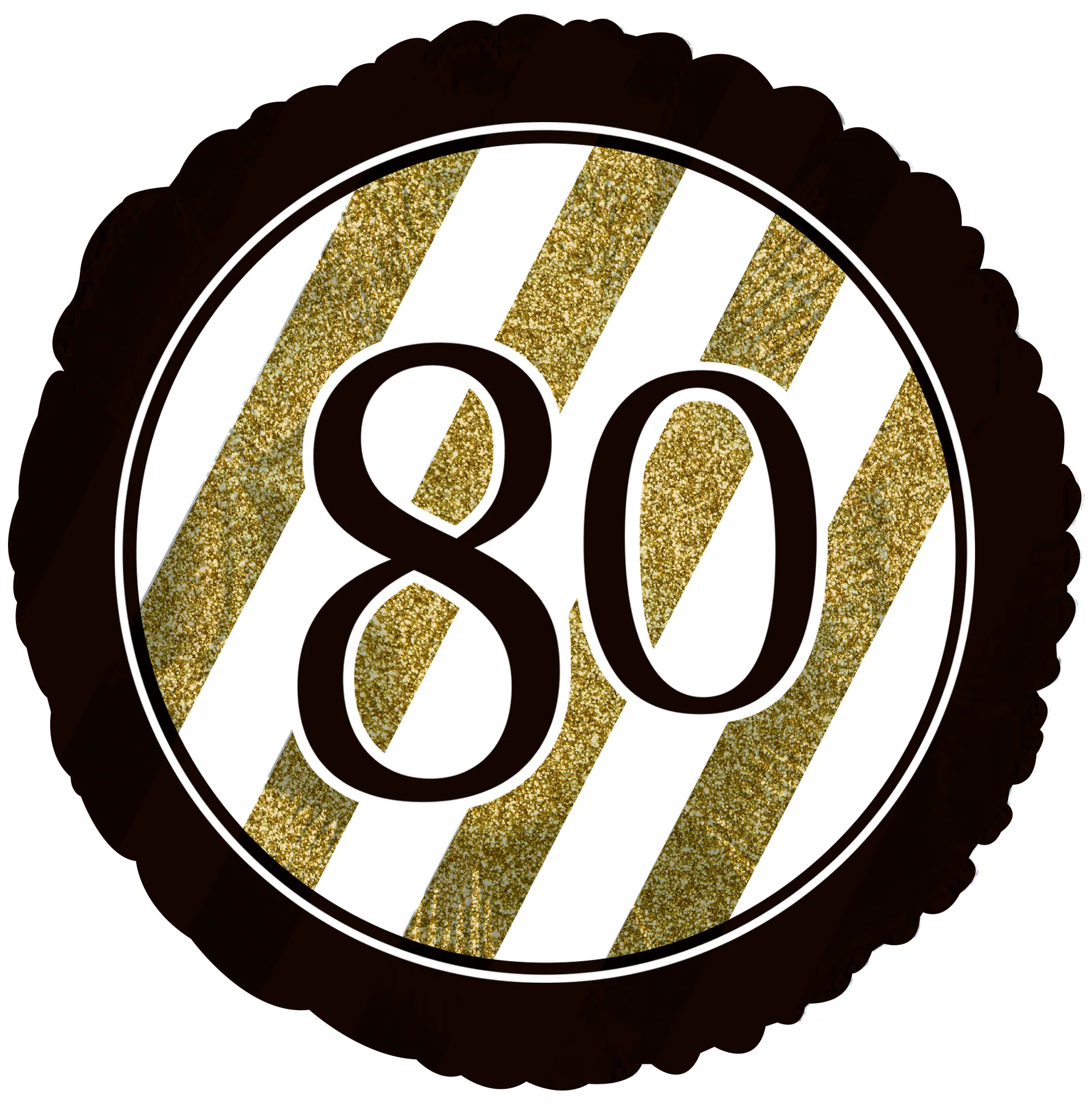 18" 80 Black & Gold Glitter Foil Balloon