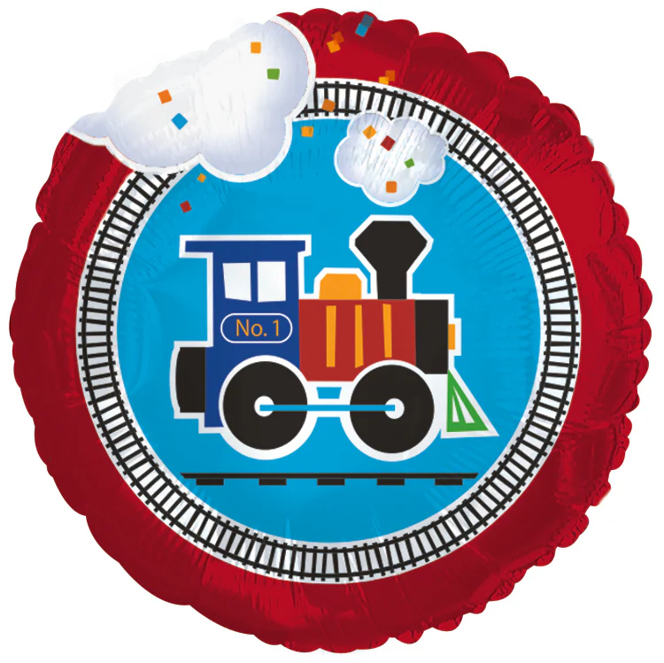 18" All Aboard Train Balloon (No Message)