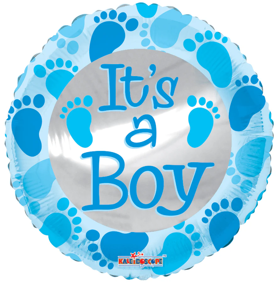 18" Baby Blue Foot Prints Balloon