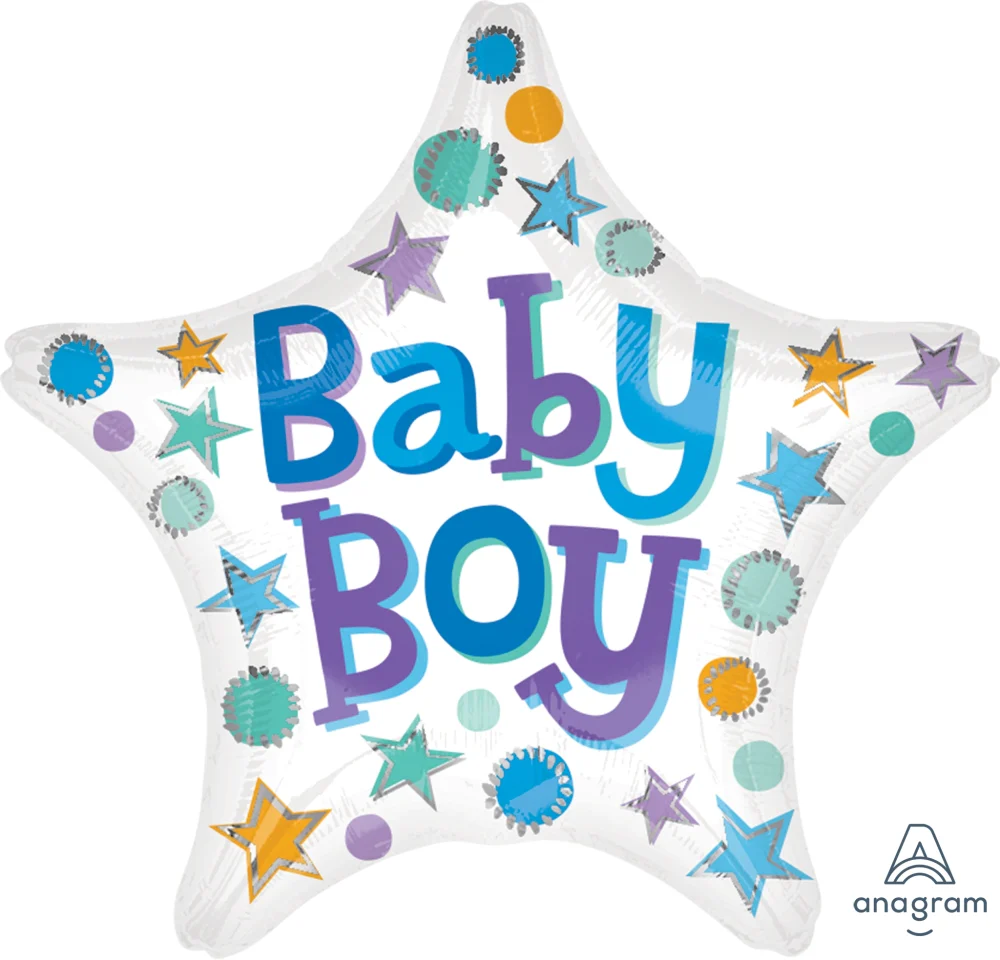 18" Baby Boy Star Balloon