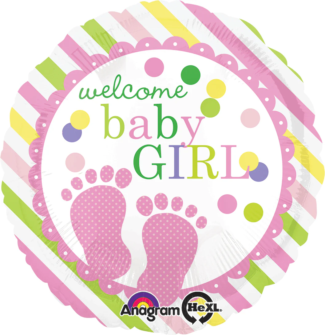 18" Baby Feet Girl Balloon