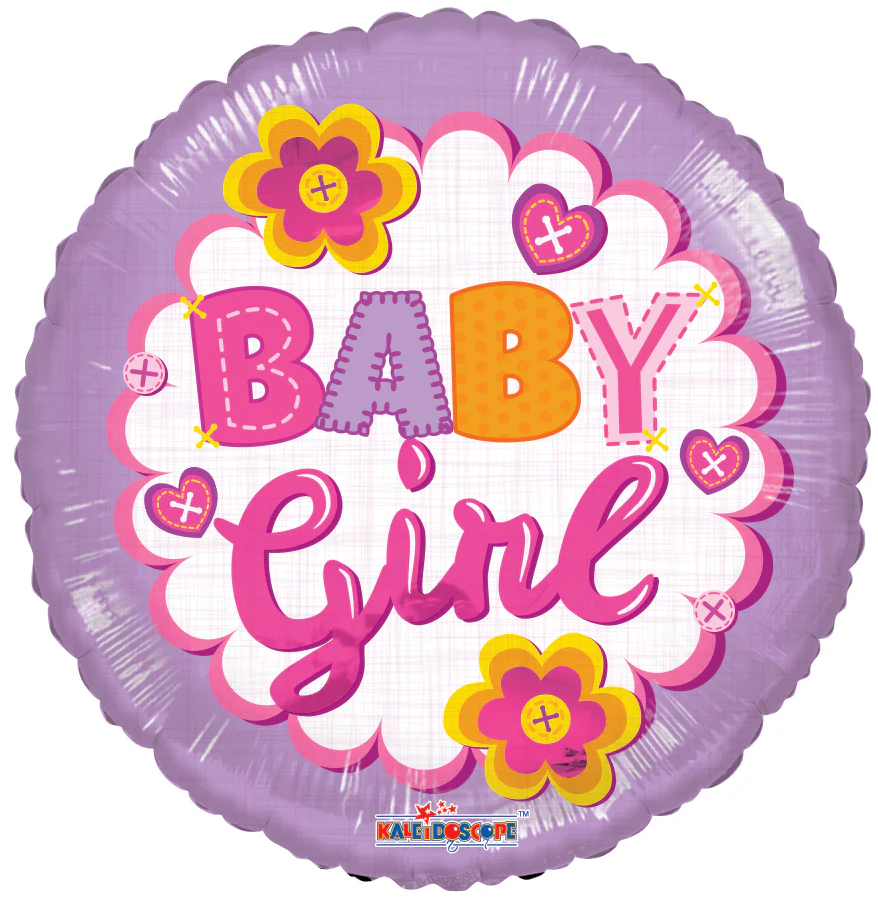18" Baby Girl Quilt Foil Balloon