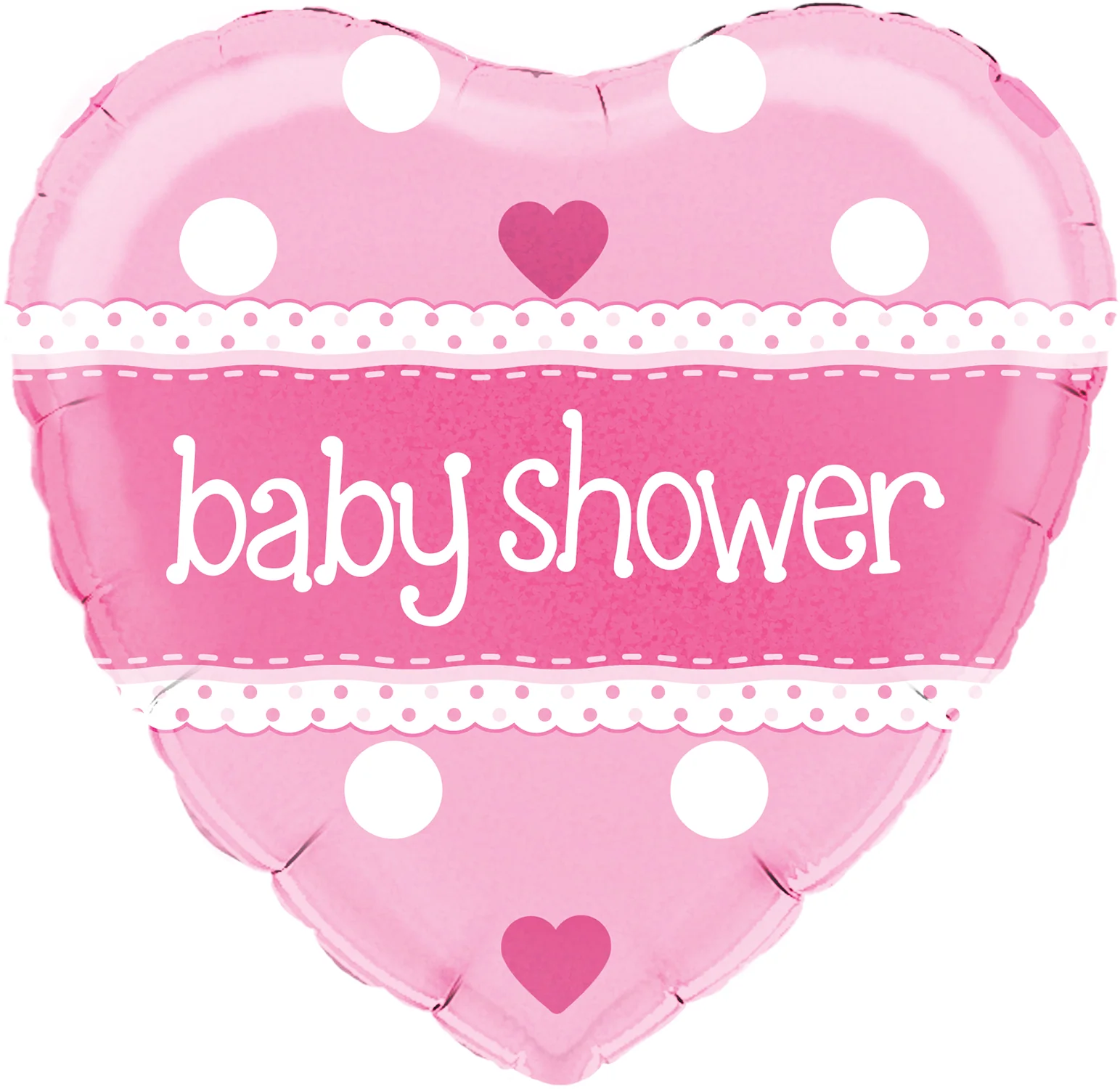 18" Baby Shower Heart Pink Holographic Oaktree Foil Balloon