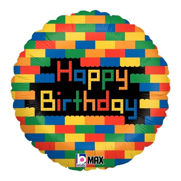 18" Birthday Blocks Balloon