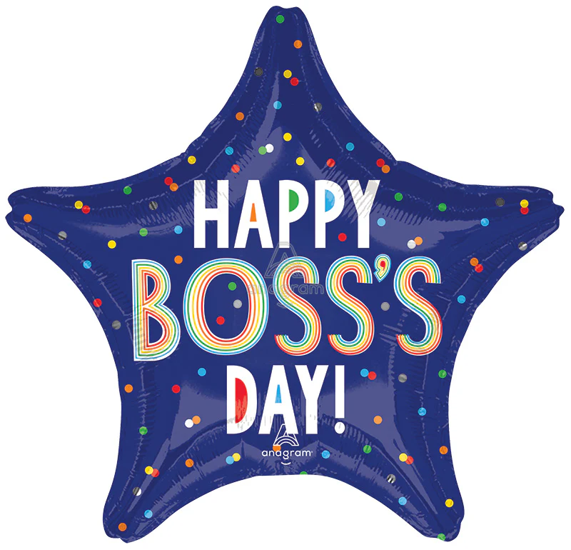 18" Boss's Day Colorful Dots Foil Balloon