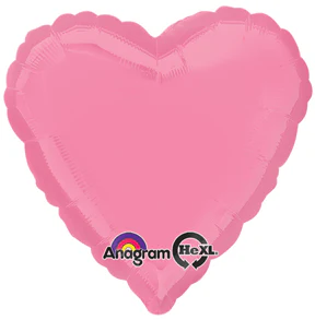 18" Bright Bubble Gum Pink Decorator Heart Packaged Balloon