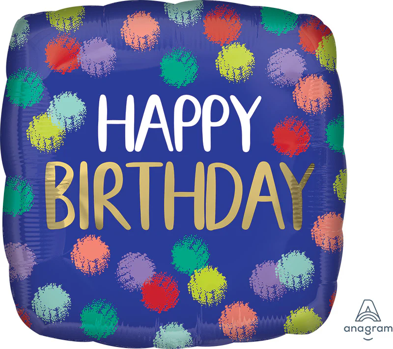 18" Brushed Happy Birthday Foil Balloon