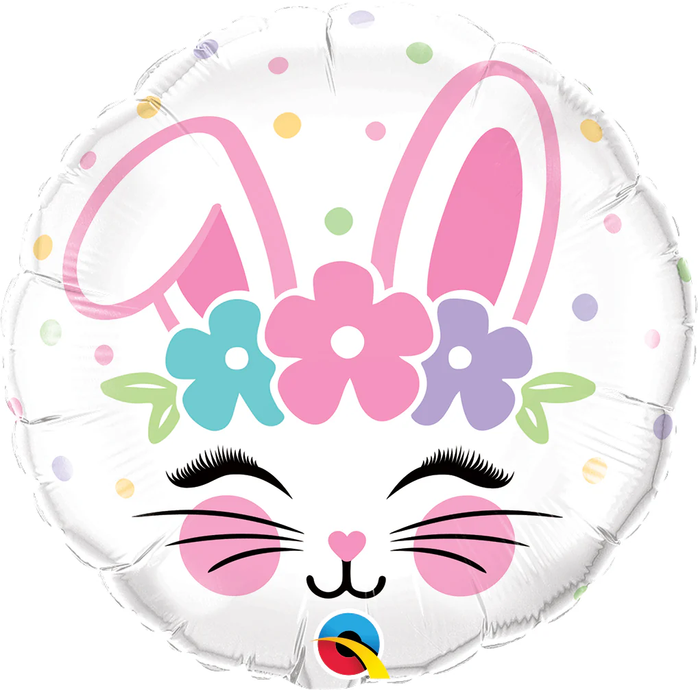 18" Bunny Face Foil Balloon Packaged