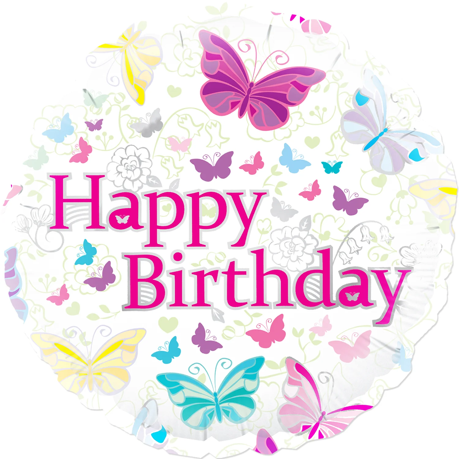 18" Butterfly Birthday Oaktree Foil Balloon