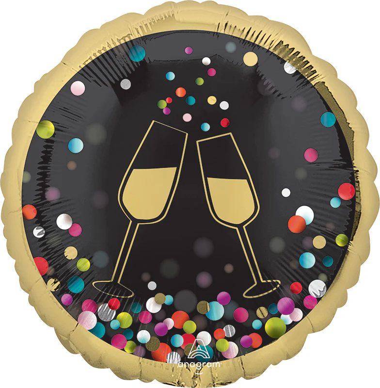 18" Colorful Confetti Cheers Foil Balloon