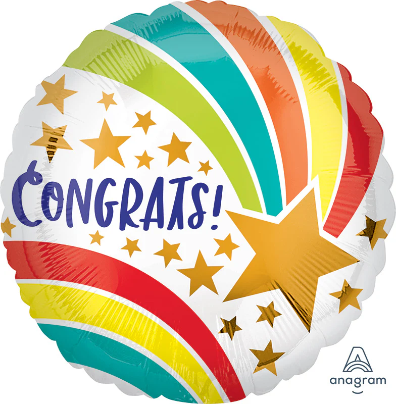 18" Congrats Shooting Star Foil Balloon
