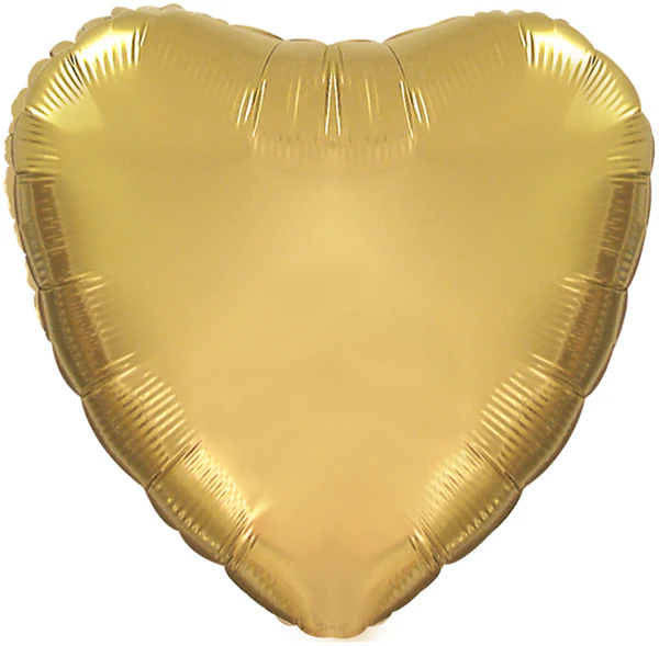 18" CTI Brand Antique Gold Heart Foil Balloon