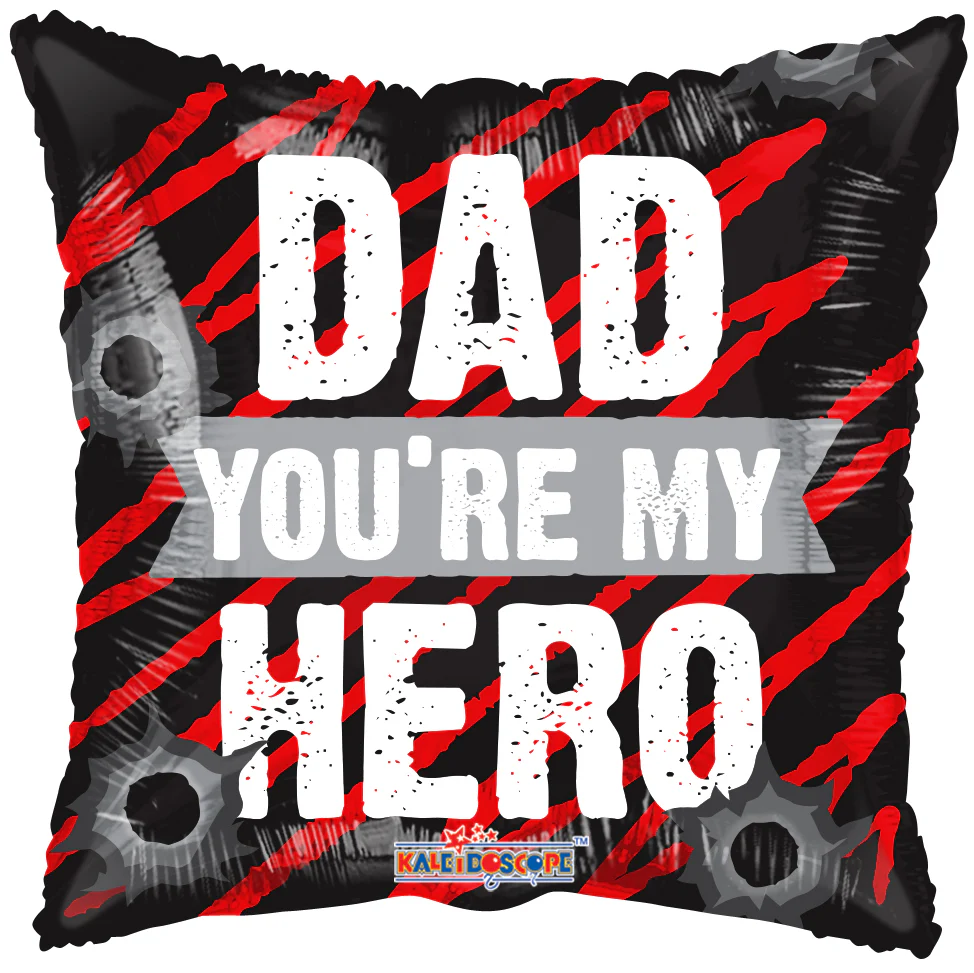 18" Dad You're My Hero Gellibean Balloon