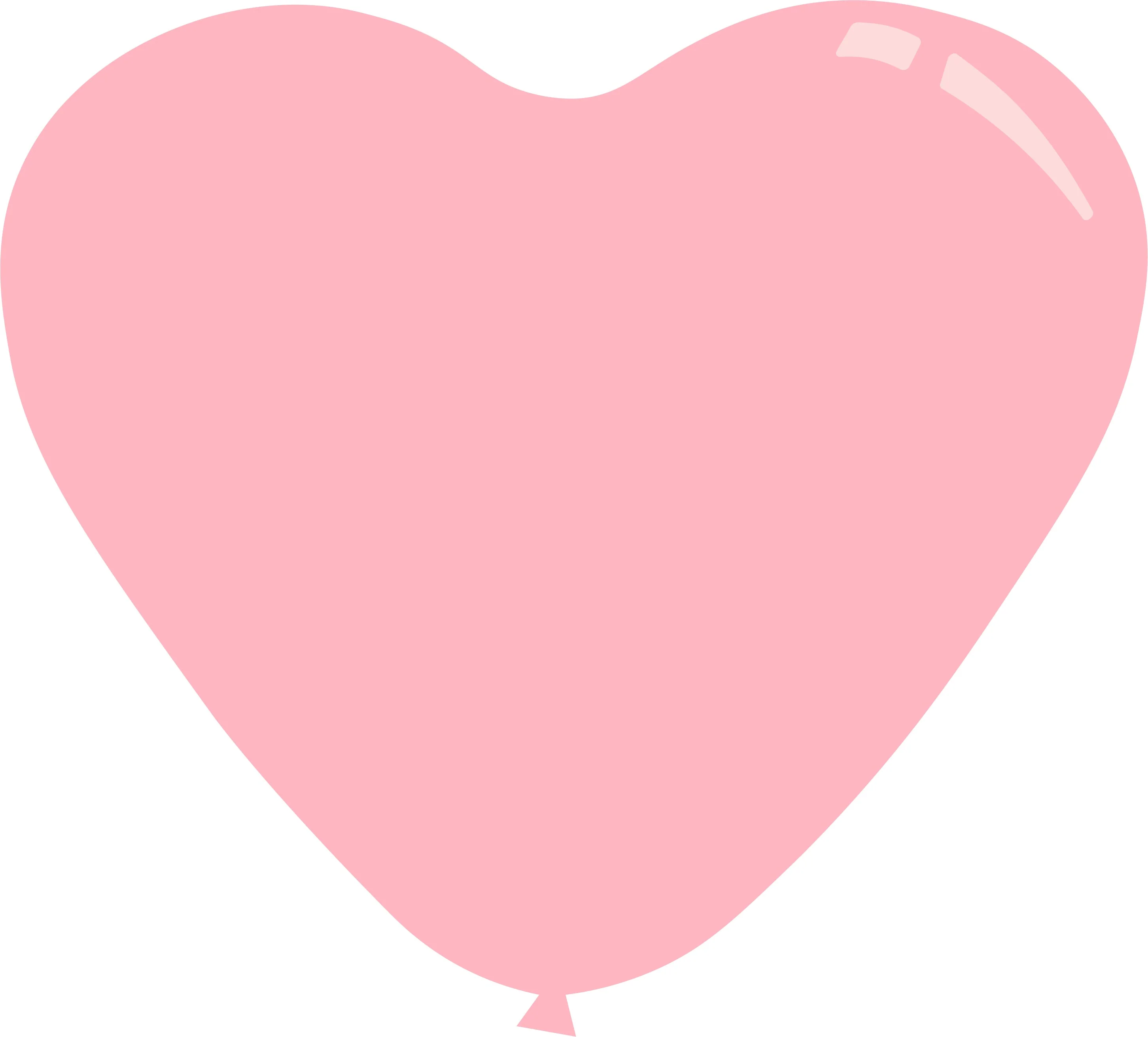 18" Deco Light Pink Decomex Heart Shaped Latex Balloons (25 Per Bag)