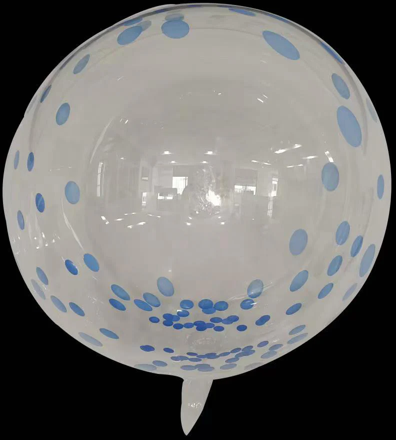 18" Dot Printed Bobo Balloon Pre Stretched Light Blue(10 Per Bag)