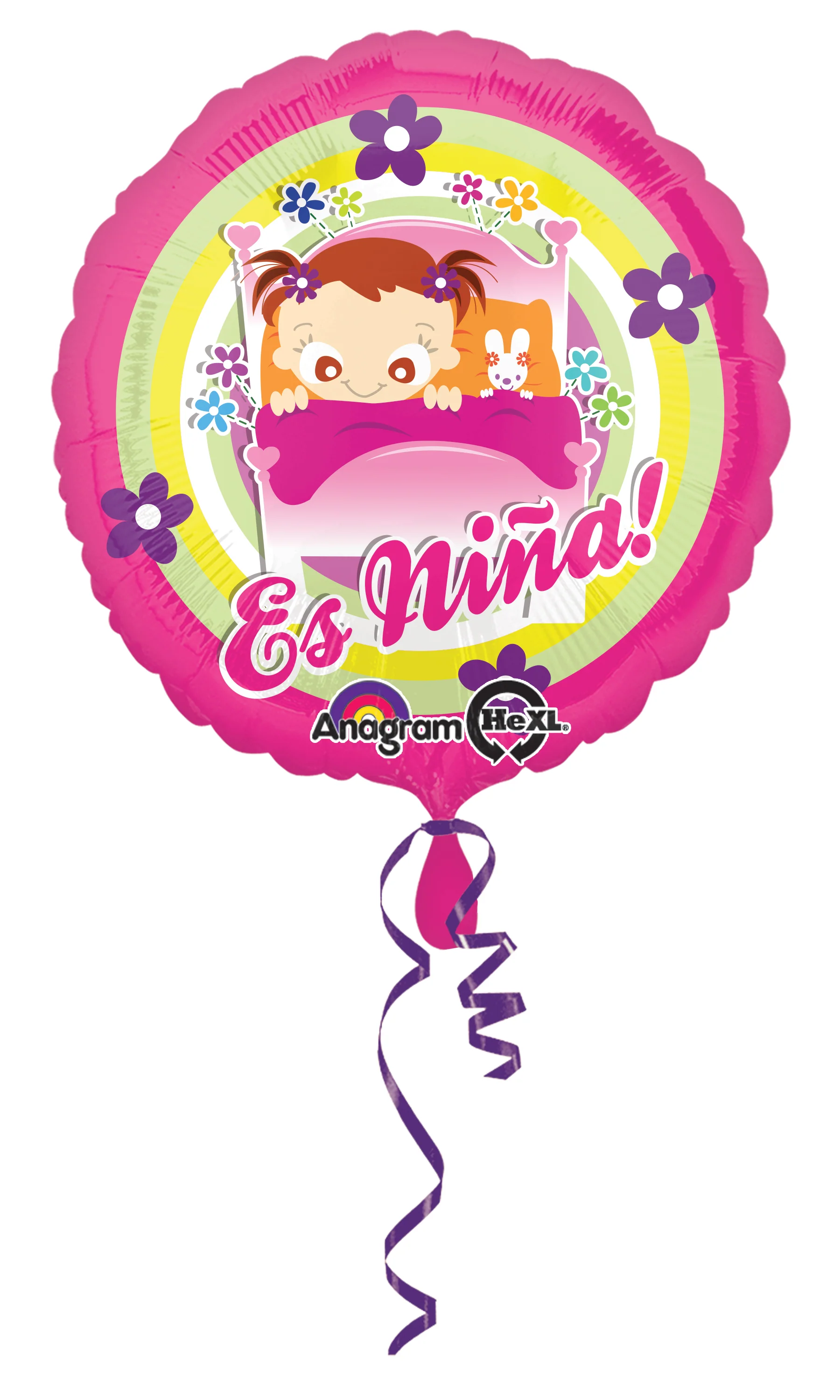 18" Es Nina Baby Girl in Bed Balloon (Spanish)