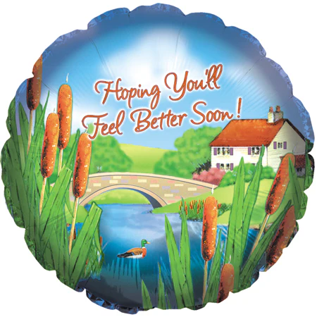 18" Feel Better Cattails Foil Balloon