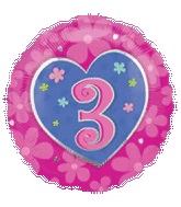 18" Flower Birthday #3 Balloon