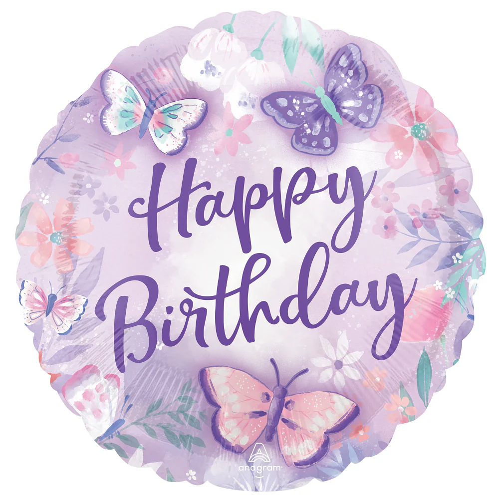 18" Flutters Happy Birthday Foil Balloon