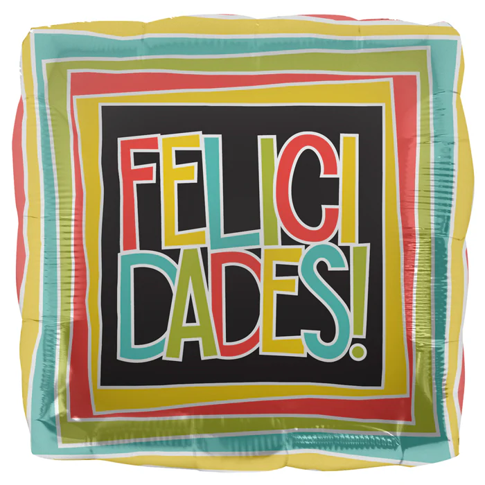 18" Foil Balloon Felicidades Square (Spanish)